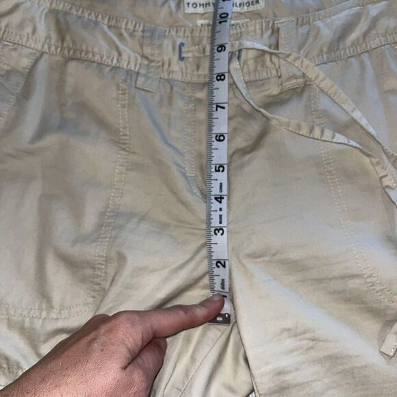 Tommy Hilfiger Cropped Low Rise Women’s Sz 10 Convertible Roll Up Tan Cargo - Picture 10 of 14